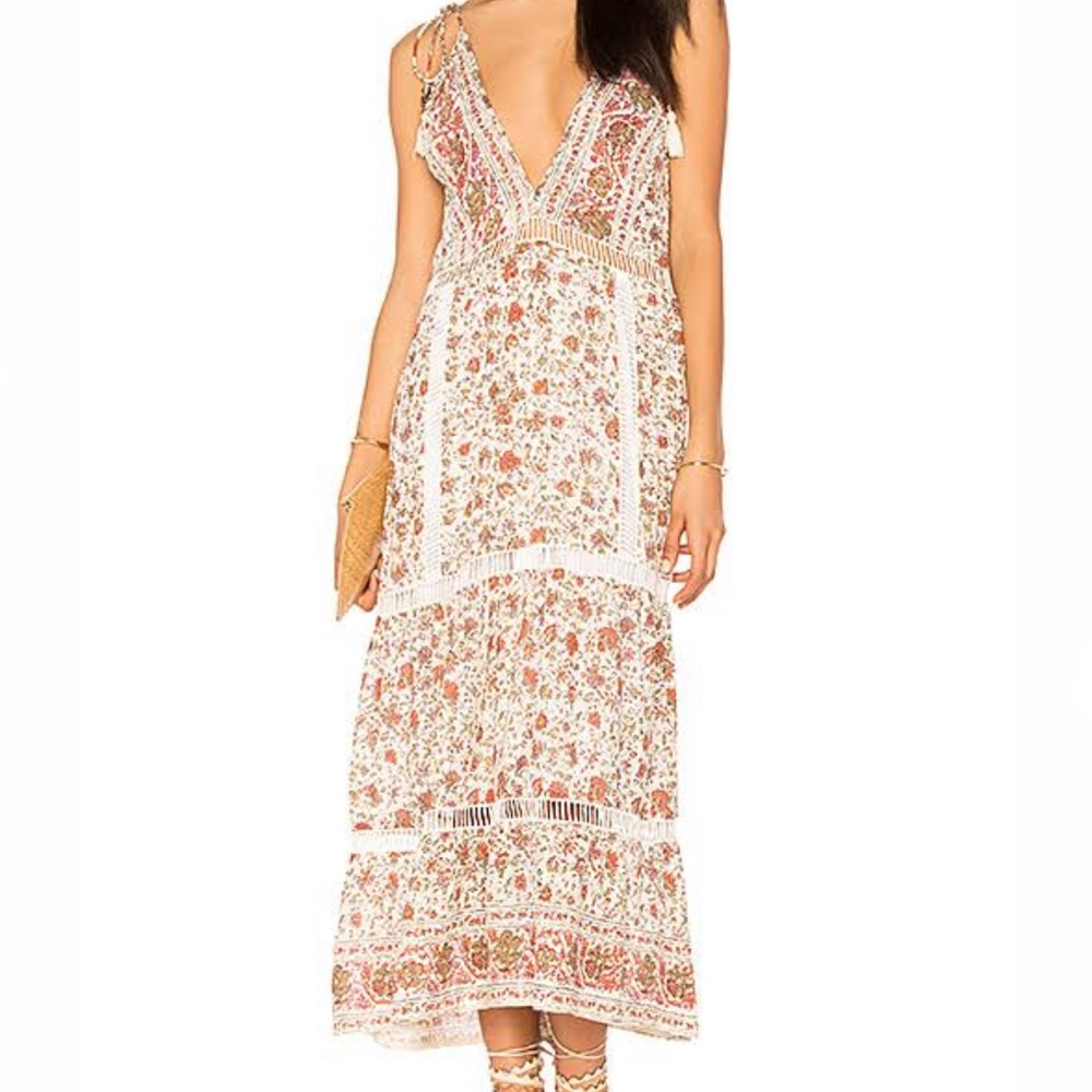 SAYLOR Anna Floral Lace Cut Out Maxi Dress Size Small Boho Romantic